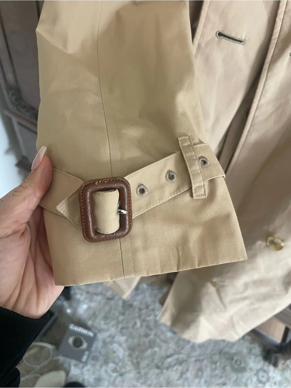 Burberry Classic Woman's Trench Coat/ khaki Tan Long 6 - Picture 11 of 16